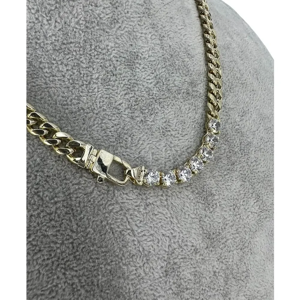 Melinda Maria Julian Loves Diamonds Cuban Chain Necklace 16" - Picture 6 of 12